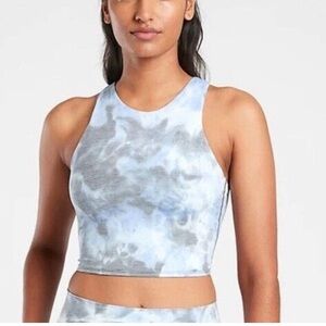 ATHLETA | Women’s Conscious Crop Merri Perri Blue Micro Stripe Tank Top size 1X